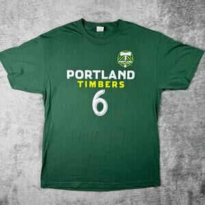 Portland Timbers Shirt Darlington Nagbe #6 Mens L Green Crew Neck Soccer Tee